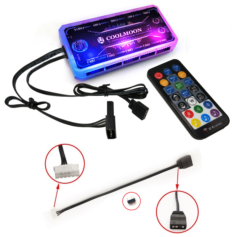 Bộ Hub + Remote Coolmoon - Phiên bản mới - Hỗ Trợ ARGB Sync & Music Sync
