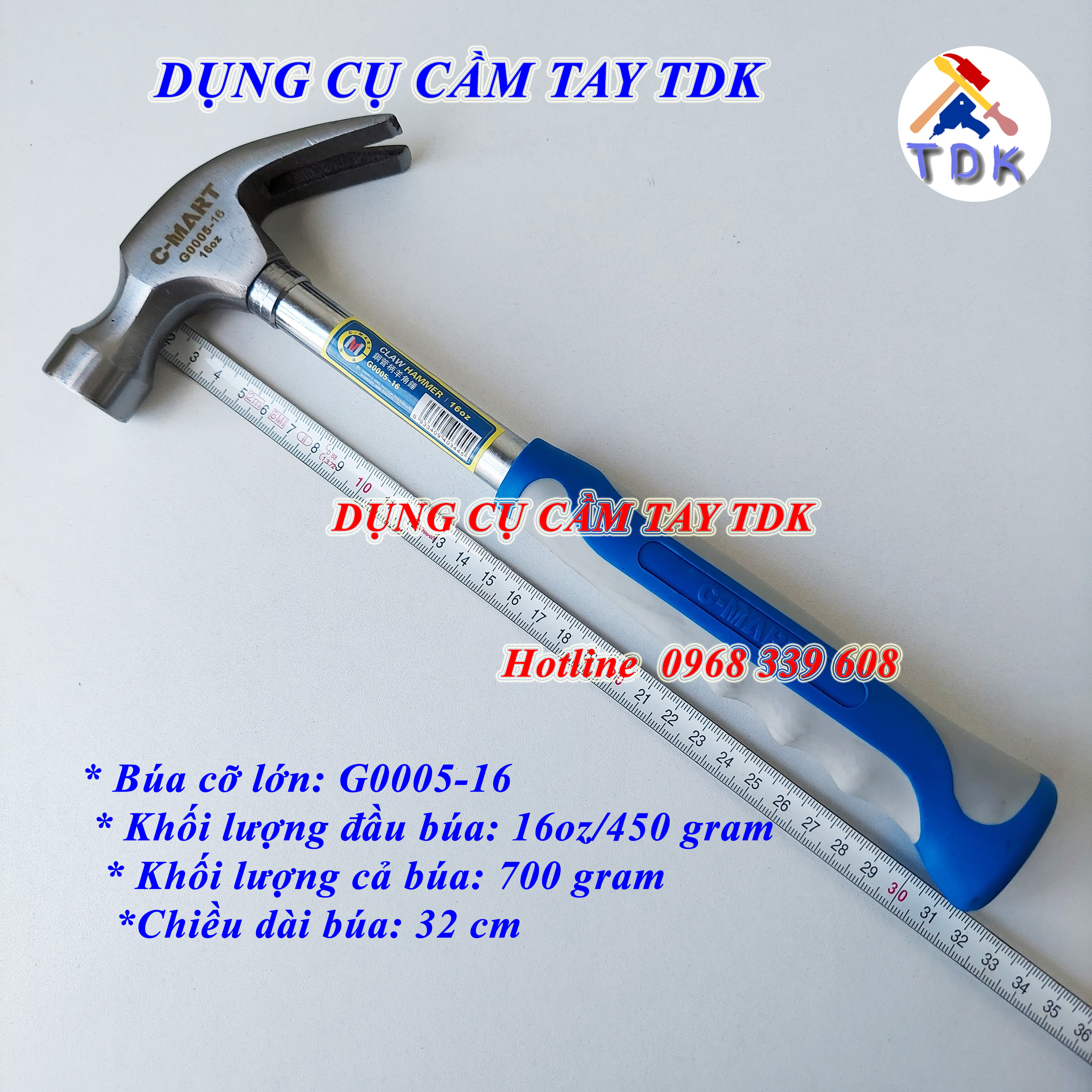 Búa nhổ đinh, búa đóng đinh 225g 340g 450g g0005 c-mart