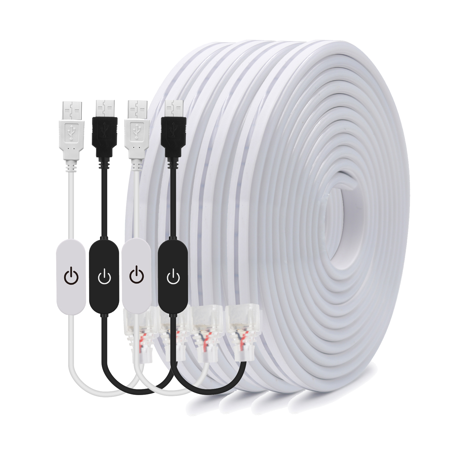 Dimmable LED Neon 5V USB Flexible LED Strip 6x12mm Waterproof Neon Tape Ribbon 2835 120LEDs White Warm Natural. 