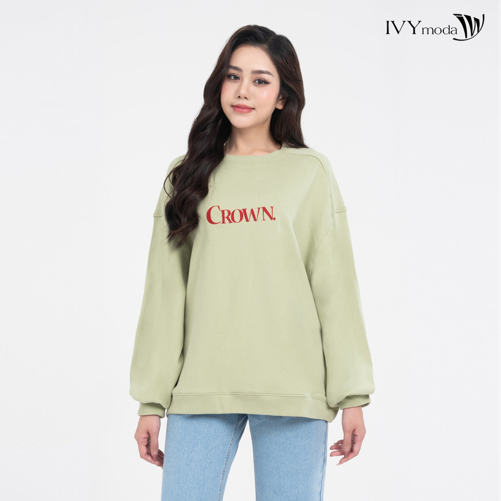 Áo nỉ oversize CROWN IVY Moda MS 58T0142