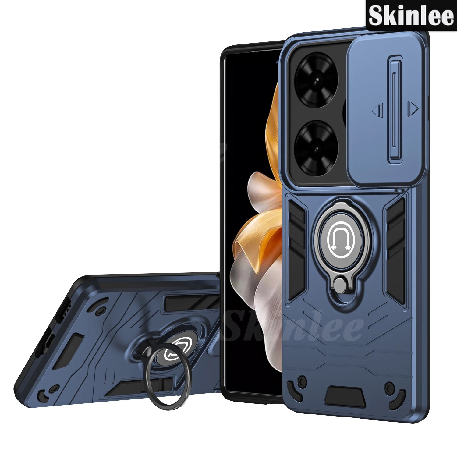 Phone case For infinix Smart 8 Pro Back cover Hard Armor Shockproof Camera Protection Bracket Navigation Holder Ring cover for infinix Smart 8 Plus Cover cases.