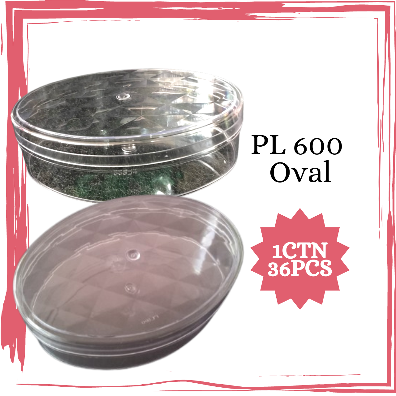 Oval Cookies Container Pl Ctn Pcs Bekas Kuih Raya Oval Balang