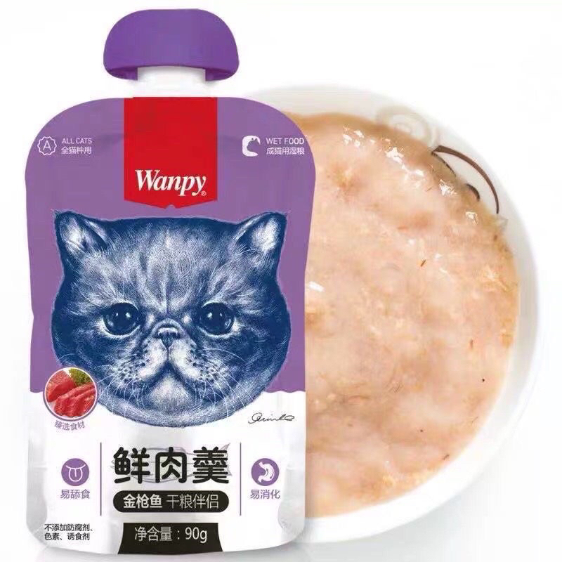 Thức ăn cho mèo dạng súp thưởng Wanpy nắp vặn tuýp 90gr