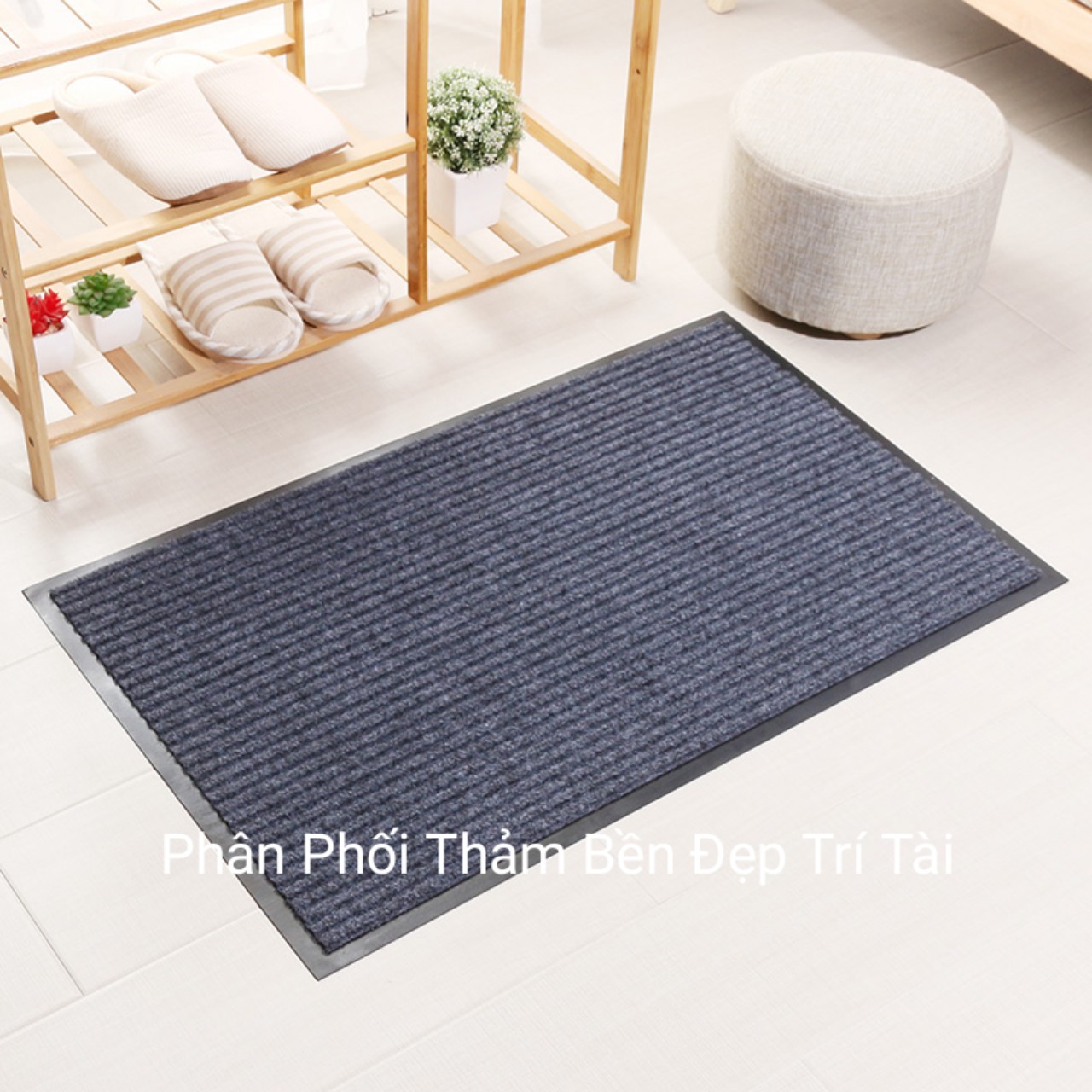 THẢM CHÙI CHÂN NỈ 40x60cm ĐẾ CAO SU CHỐNG TRƠN TRƯỢT, THAM CHÙI CHÂN SỢI LEN