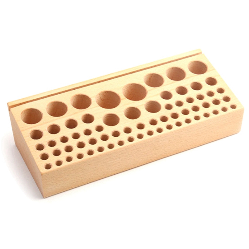 Tool Rack 68 Hole Manual DIY Beech Wood Tool Table Storage Rack ...