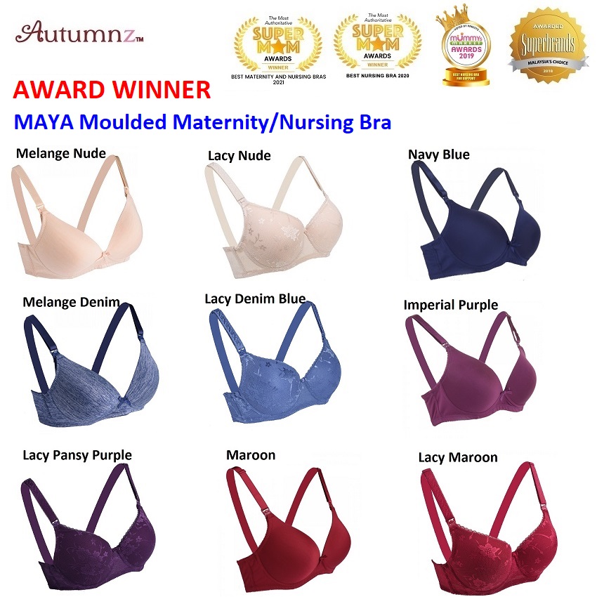 Autumnz Maya Moulded Maternity / Nursing Bra (No Underwire) *AWARD WINNER  2021/2020/2019/2018* - Black