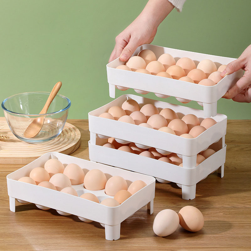 KS Food grade refrigerator egg storage box, household multi-layer stackable egg rack, kitchen specific egg tray