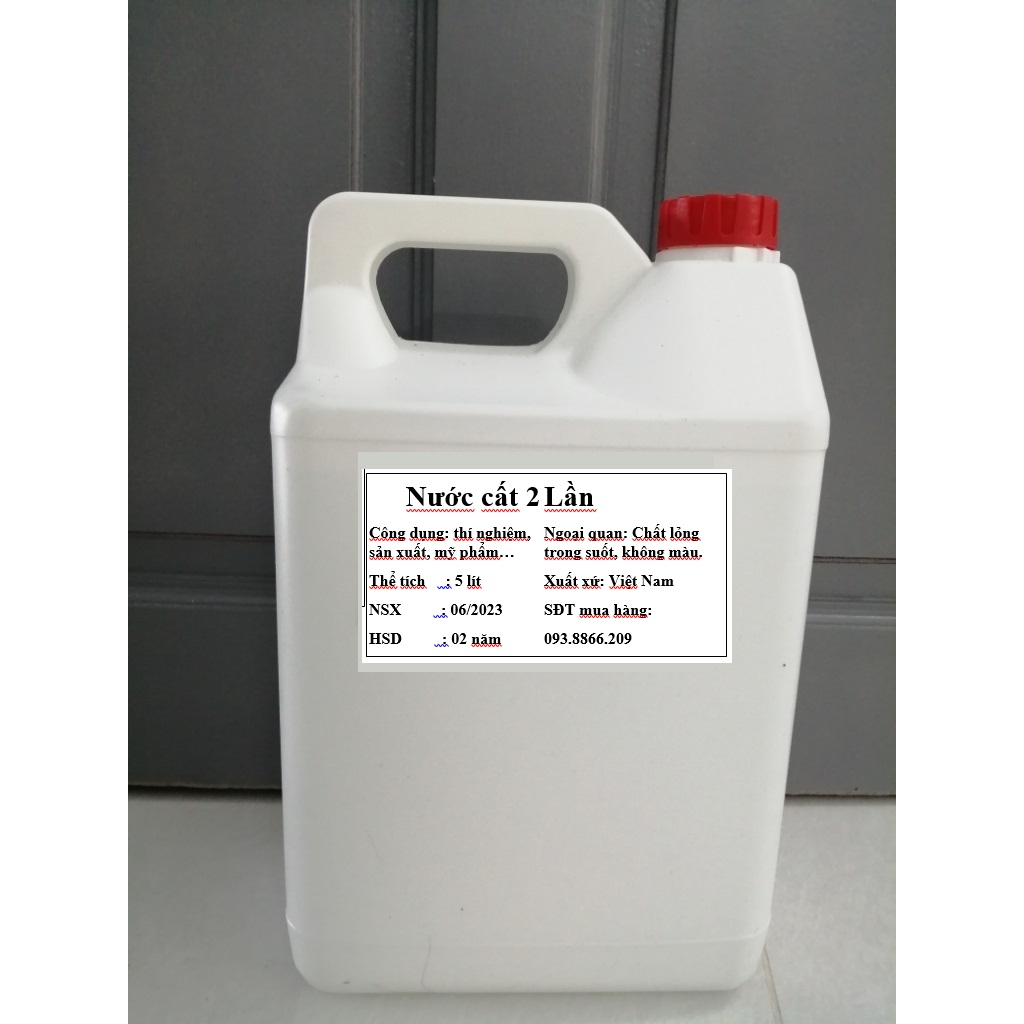 Nước cất 2 lần can 10 lít (Can dày vận chuyển không đổ)