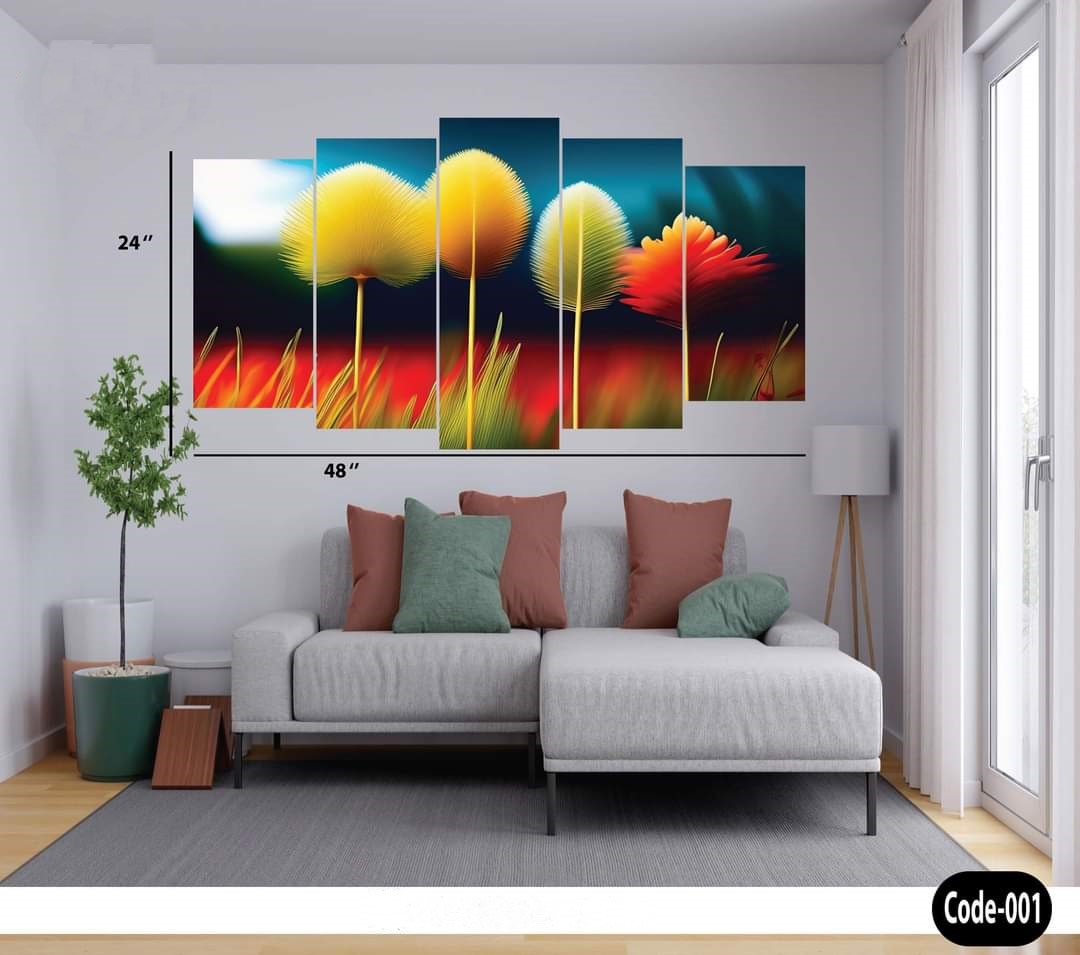 5Pcs In 1 Set Wall Canvas printing code# | Daraz.com.bd