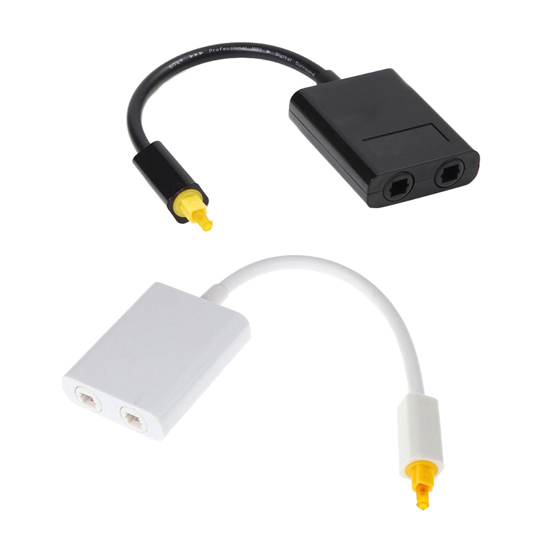 Digital Optical Audio Splitter 2 Way Audio Cable Splitter Adapter 1 Input 2 Output Optical Cable Splitter Hub For Cd Dvd. 