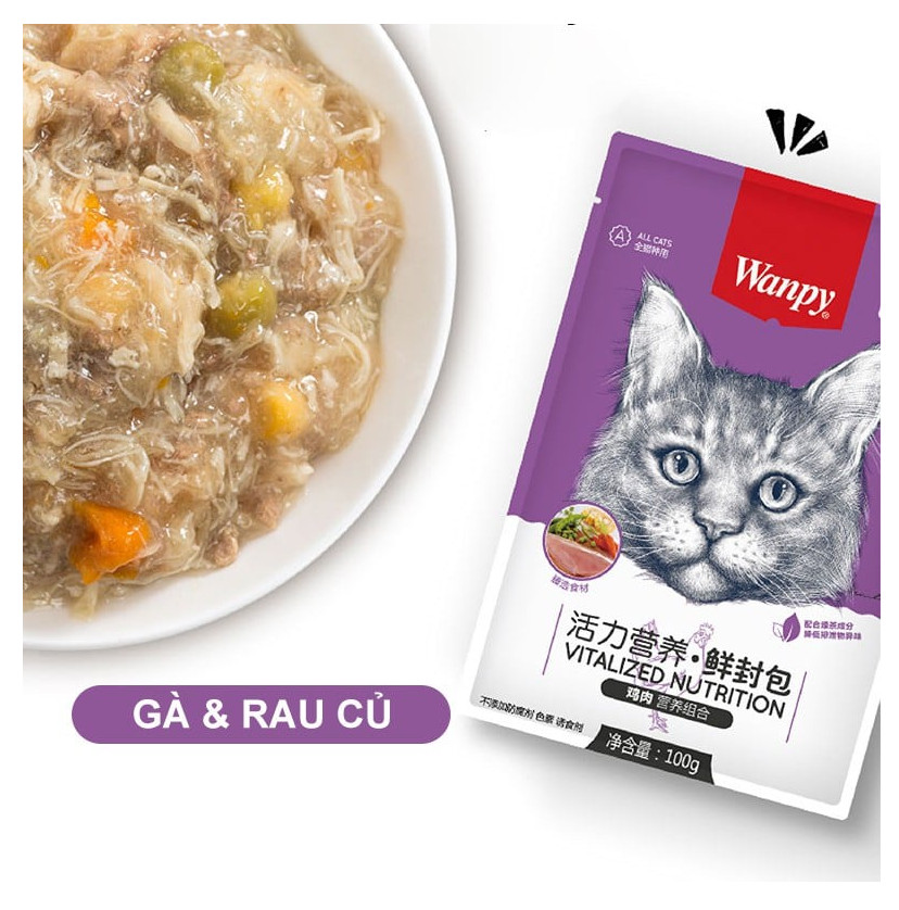 Pate Wanpy Mèo Gói 80gr - Nhiều vị - NôngTrạiThúCưng.com