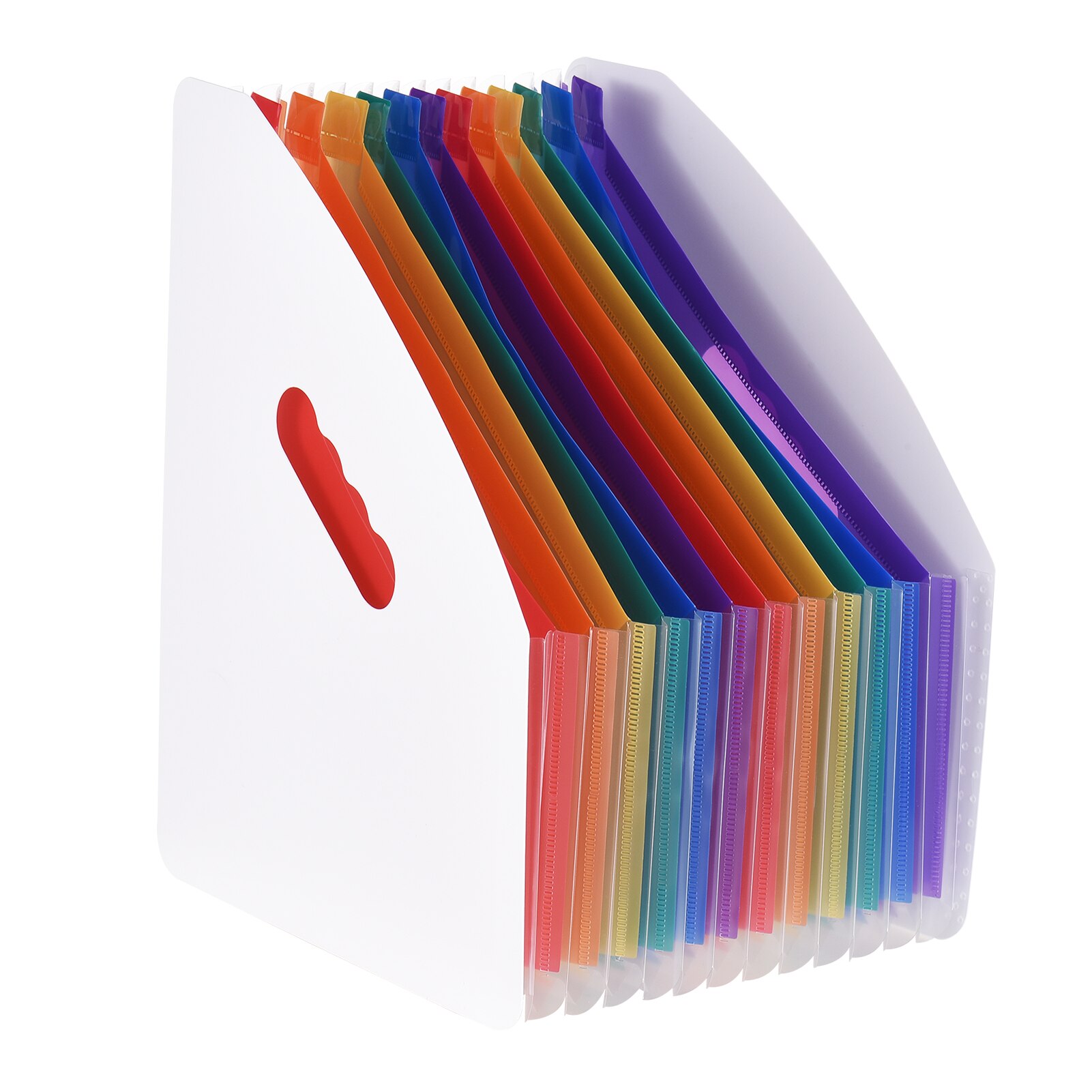 12 Pockets Expanding File Folder Accordian File Organizer A4 Letter Size Document Organizer File Rack Rainbow Color for Home
