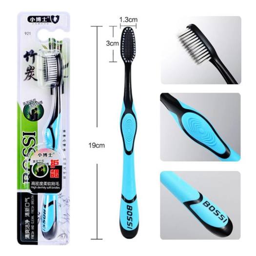 Bàn chải đánh răng than tre hoạt tính Boosi - Bàn chải Than Tre lông mềm màu đen, tinh chất than tre Boosi