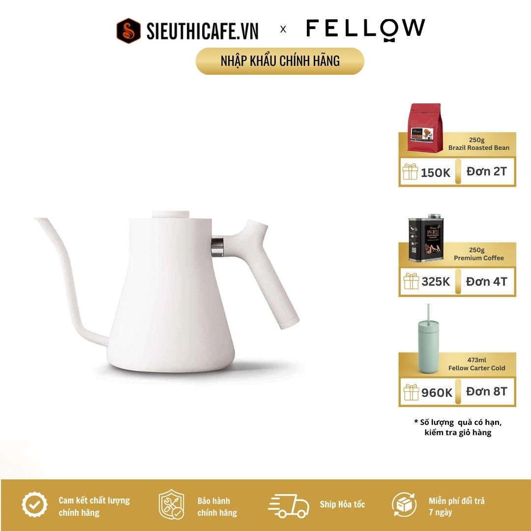 Ấm Rót Nước Pha Cà Phê Fellow Kettle Stagg Pour-Over Kettle - Dung Tích 1.0L | Matte White | Hàng Chính Hãng