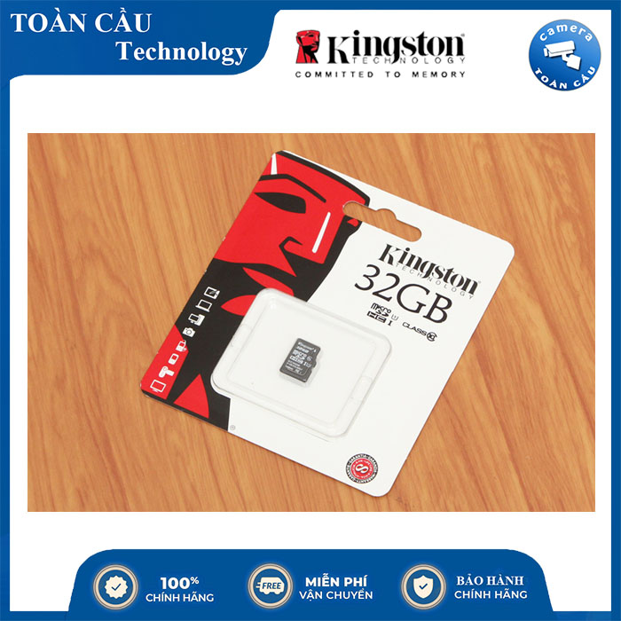 [100% CHÍNH HÃNG] Thẻ Nhớ Micro SD Kingston 32GB Class 10 - Camera Toàn Cầu