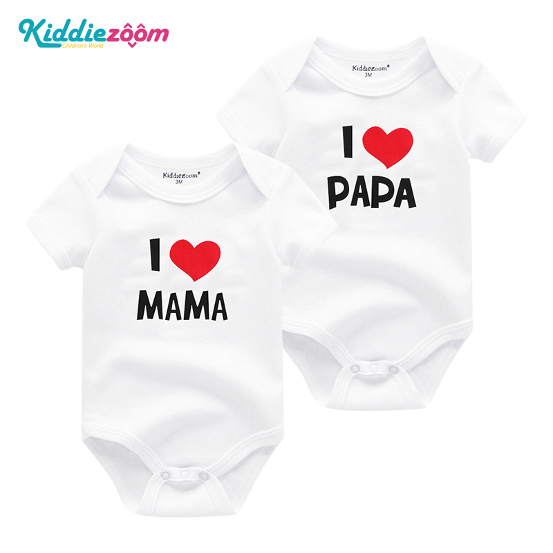 2 Bộ áo liền quần Kiddiezoom hoạ tiết chữ dễ thương thời trang mùa hè cho trẻ sơ sinh 0-12 tháng tuổi - INTL