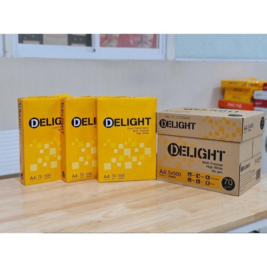 Giấy photocopy Delight A4 70gsm / A3 70gsm (Ream 500 tờ)