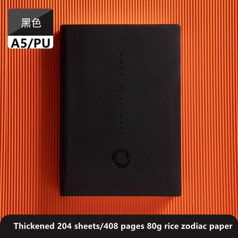 Schedule Book. One Page a Day, Calendar Planner. Minimalist Work Notebook