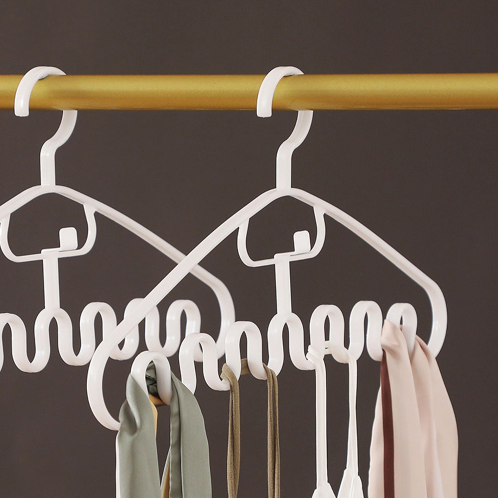 Bathtool Wave Multi-mouth Drying Rack Support Hanger Multi-functional Plastic Hanger Drying Rack Storage Hanger 0101