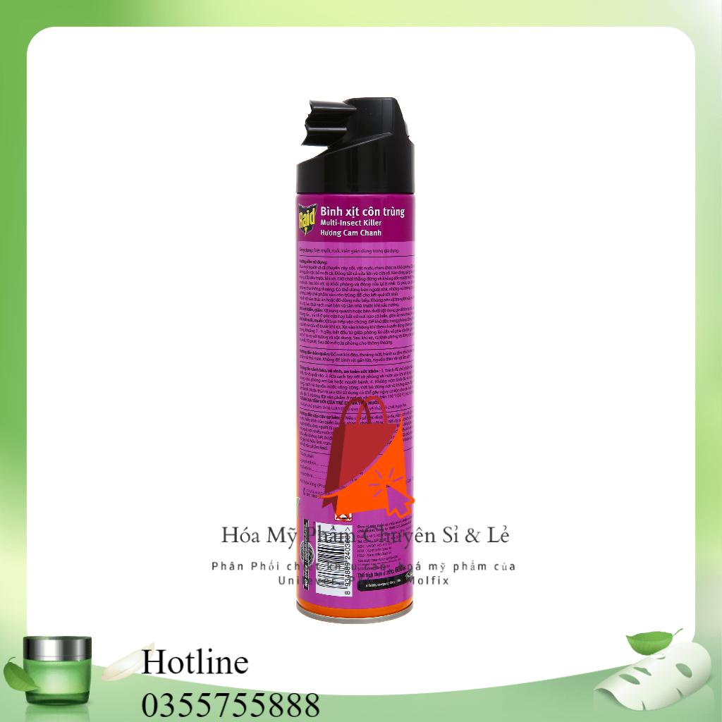 Raid Xịt côn Trùng Chai 600 ml + Tặng Thêm 100ML