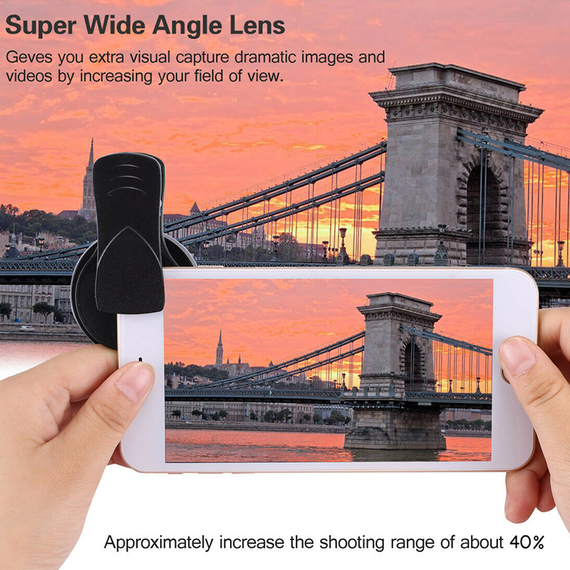 ZTHOME Super Wide Angle 0.45X and 15X Macro Lens Clip-on For iphone Camera Universal
