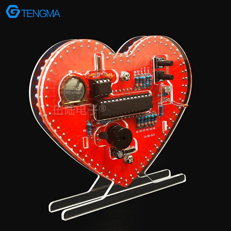 Cardioid Rotating LED Digital Clock Time Temperature Display Multiple Animation DIY Electronic Welding Product Kit