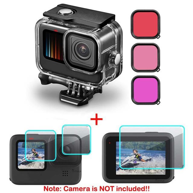 Wholesale gopro hero 11 10 9 black waterproof case housing diving protective underwater dive cover 60m for go pro 9 10 11 gopro