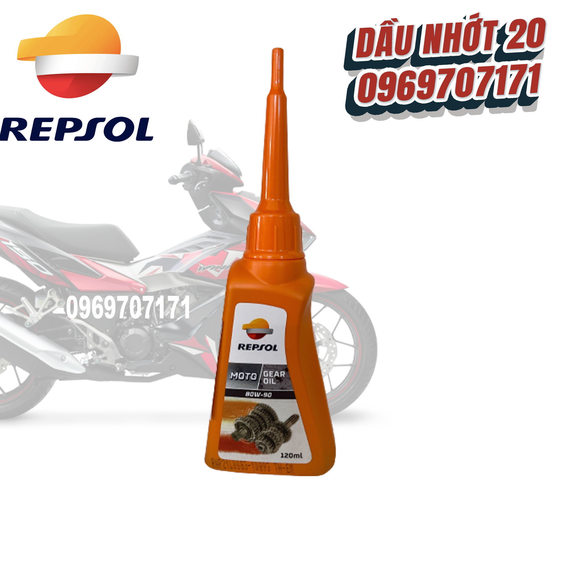 Nhớt Láp repsol - Nhớt hộp số Repsol Gear Oil 80W90 , nhớt hộp số xe tay ga , nhớt lap xe tay ga
