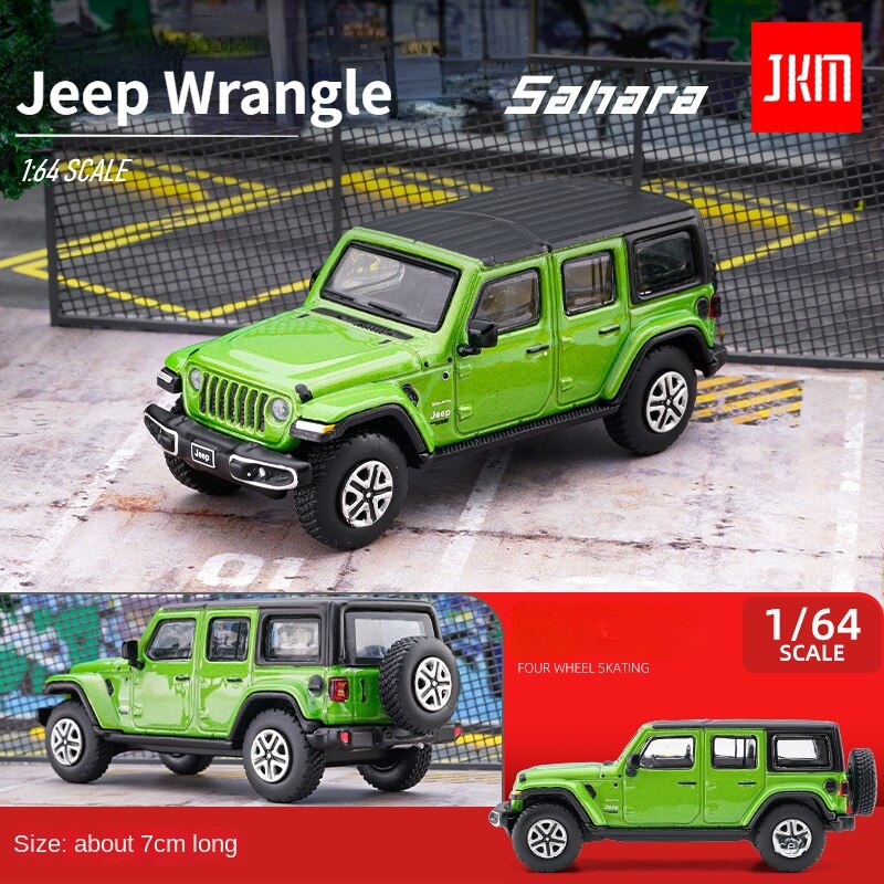 JKM1/64 Jeep Wrangler Sahara Alloy Car Model Toys for Boys