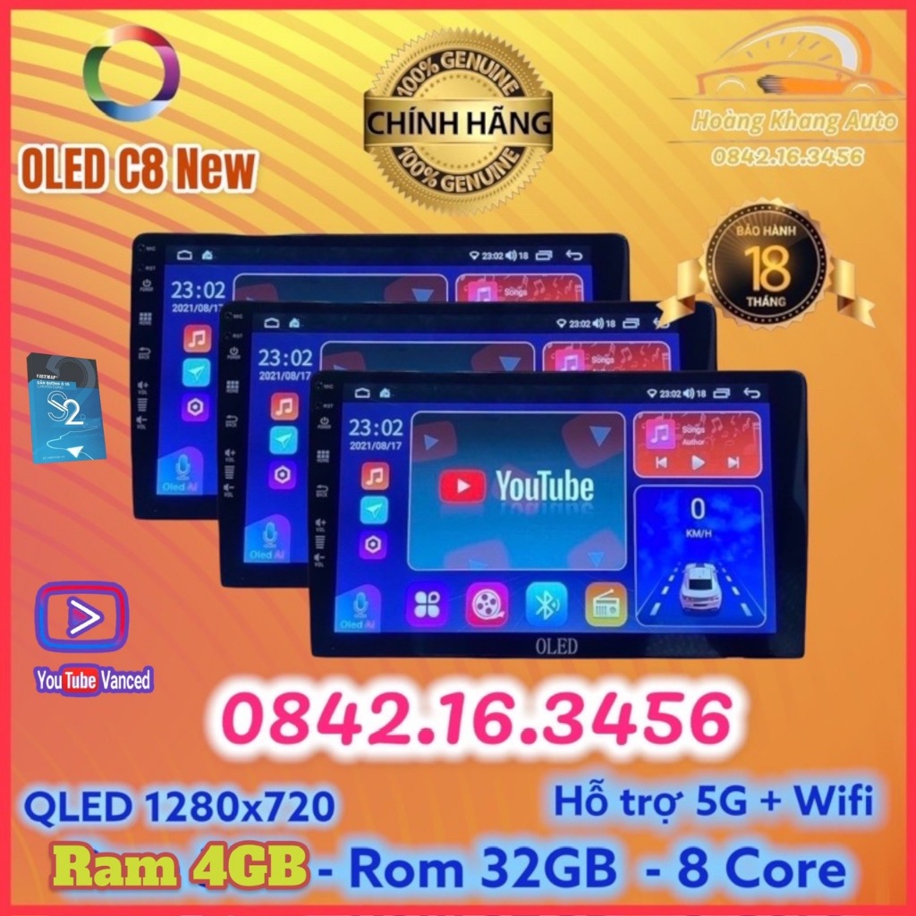 Màn hình android oled c8 new + c8s new + x4 + x4s camera 360 - ram 4gb - rom 32gb - chíp 8 nhân -
