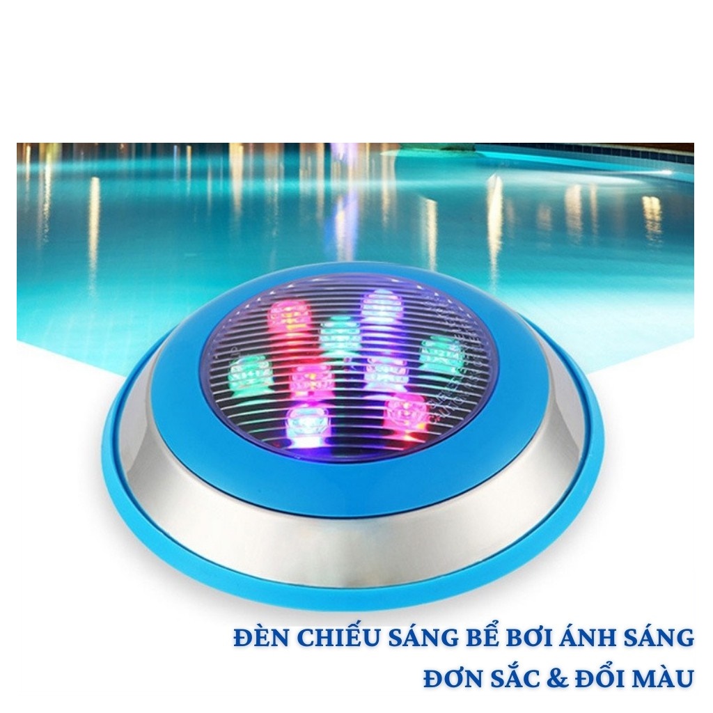 Đèn led bể bơi 12w 24v ốp tường đổi màu inox chống nước đèn dưới nước, đèn âm nước, đèn hồ bơi