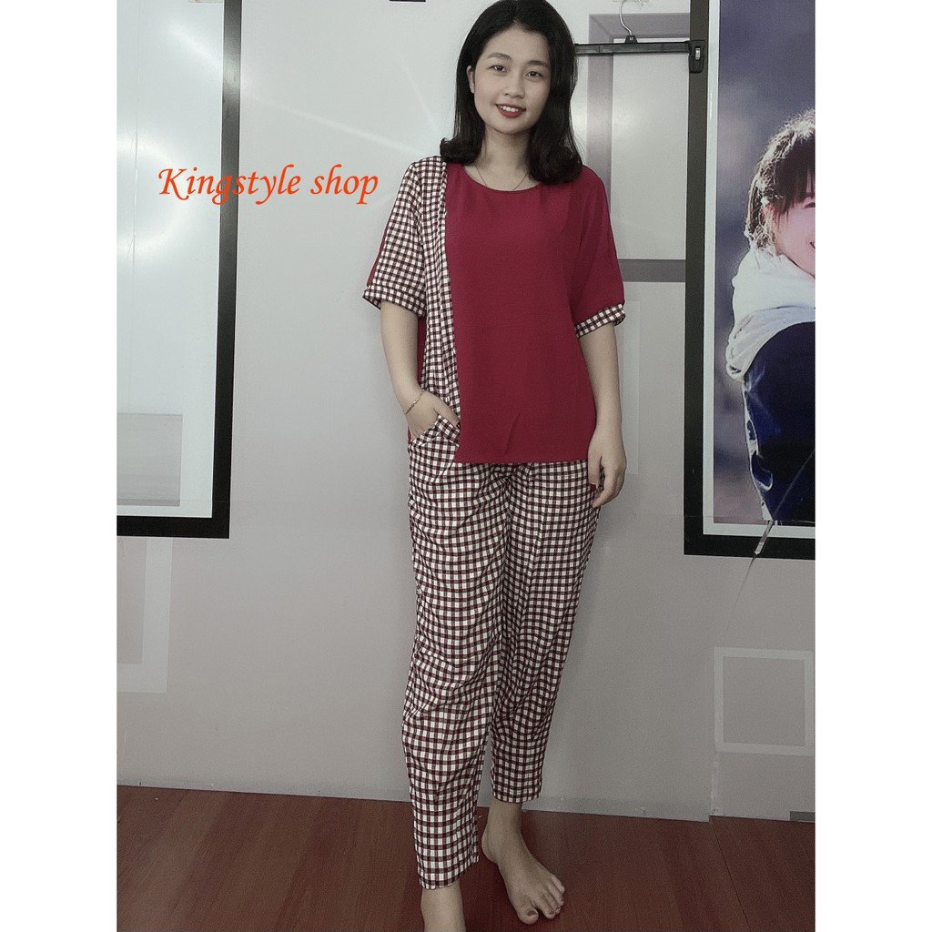 Bộ Đũi phối kẻ hàng loại 1 cao cấp full size (Mã T57)