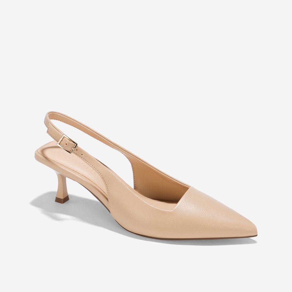 Vascara Giày spool heel slingback mũi nhọn - BMN 0652