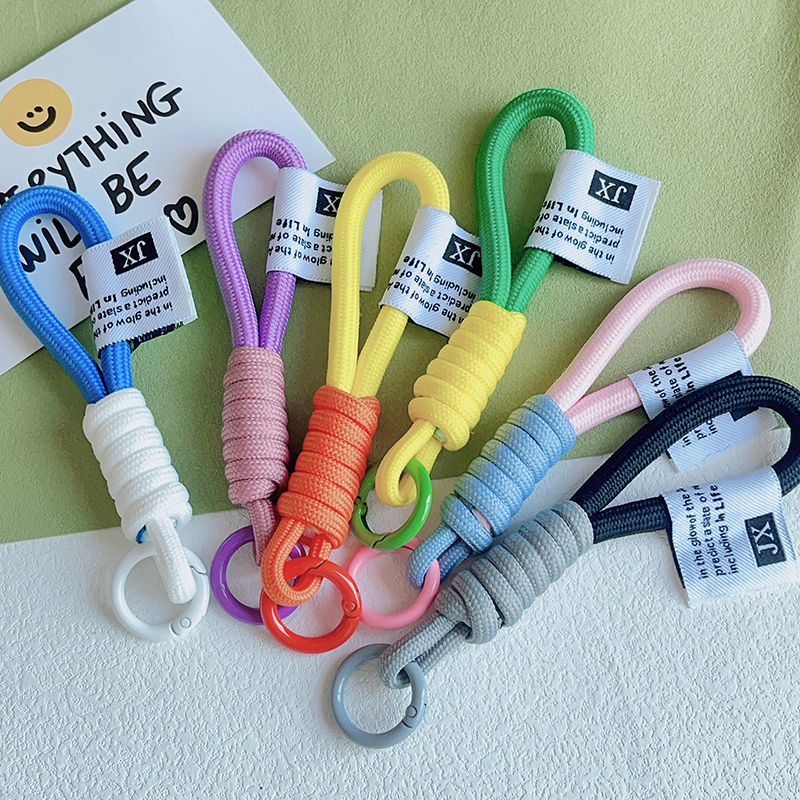 Colorful Braided Rope Strap Lanyard Keychain For Phone Case Women Anti ...