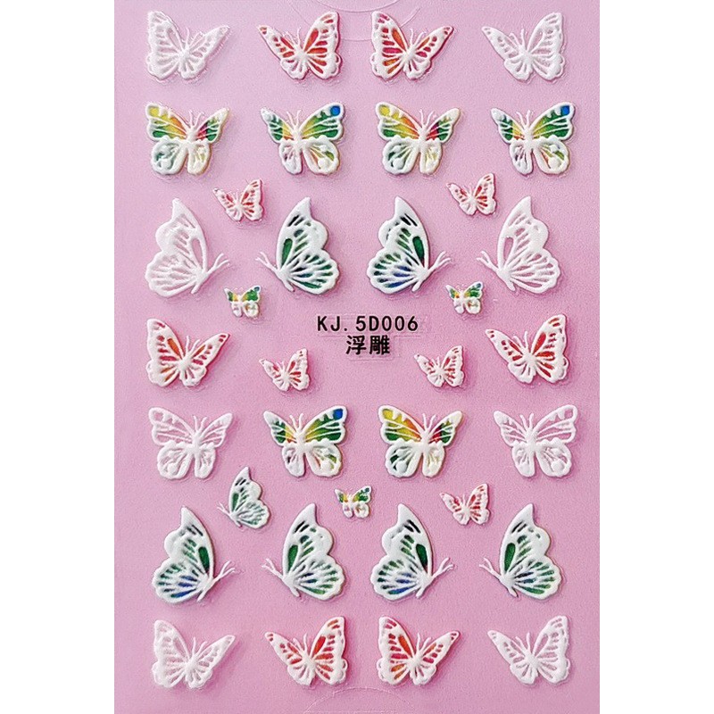 Sticker nail 5D nổi dán trang trí móng