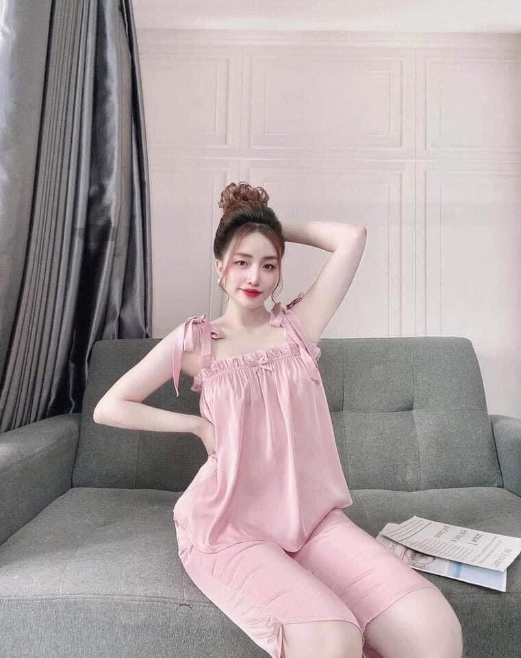 Set bộ mặc ngủ chất lua 100d lửng mát mẻ thời trang xịn xò