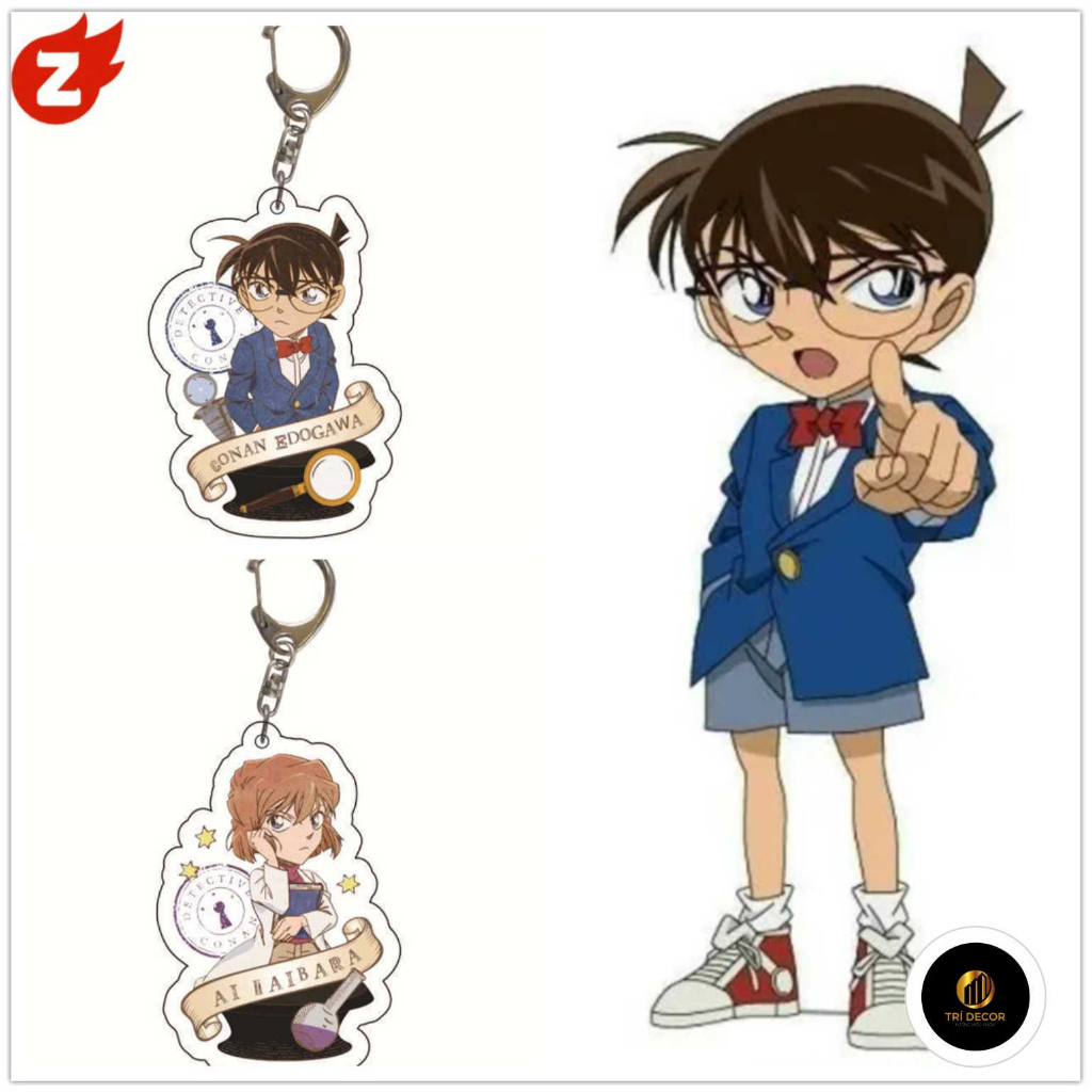 1 Móc Khóa Acrylic Hình Nhân Vật Thám Tử Conan