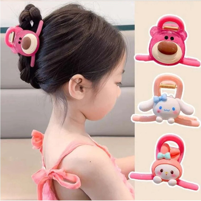 Kẹp tóc càng cua cho bé hình gấu dâu cute