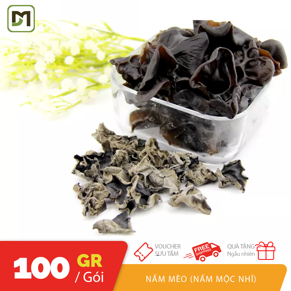 Túi 100gr nấm mèo nấm mộc nhĩ khô nguyên liệu chế biến món ăn
