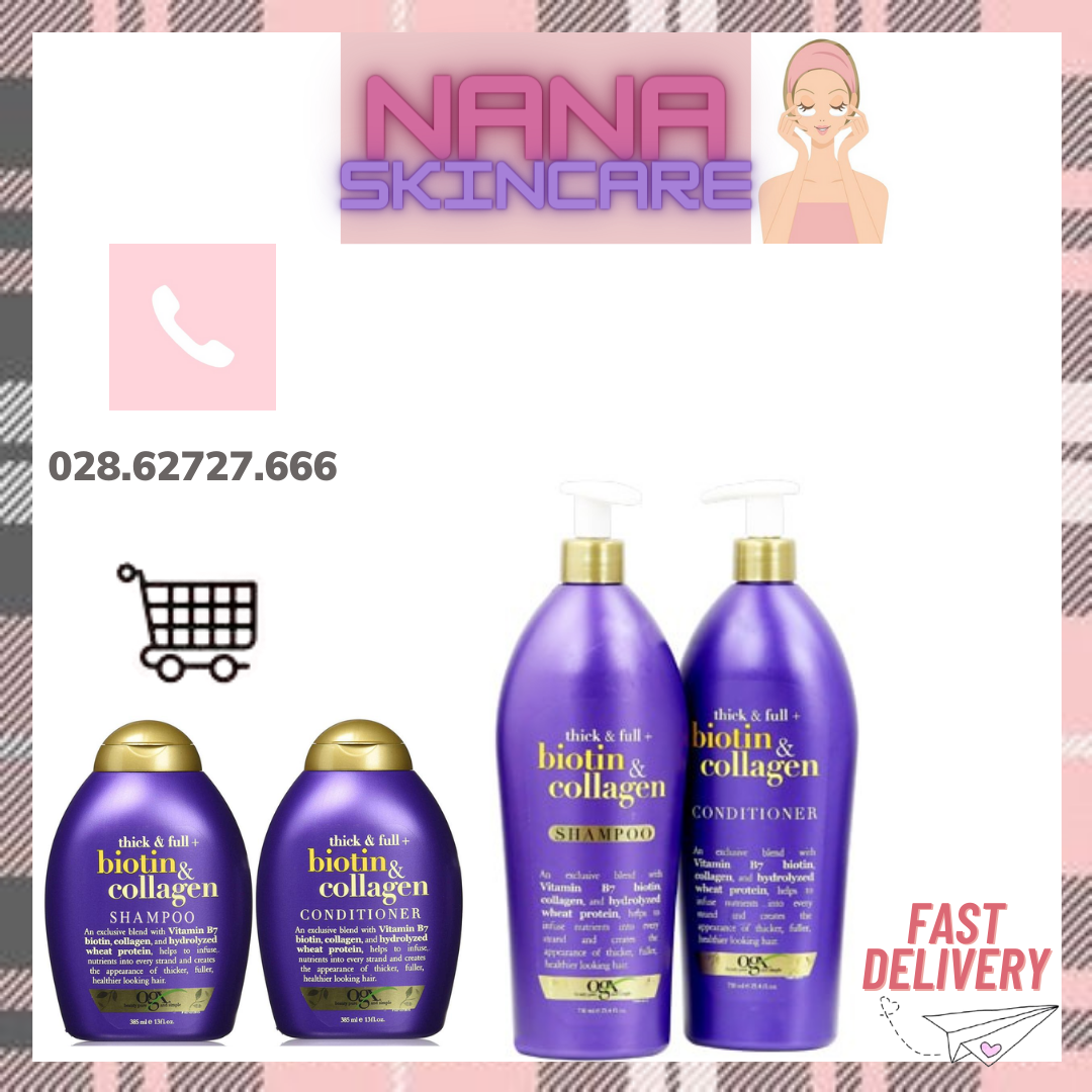 [Size] Dầu Gội Biotin & Collagen Shampoo & Conditioner