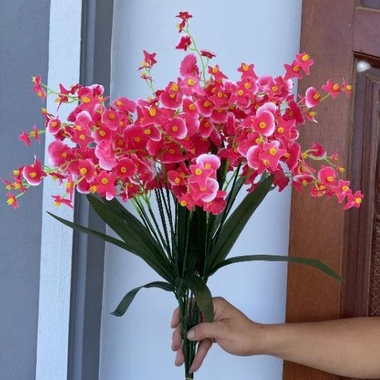 (Hoa lụa) Combo 10 cành lan vũ nữ trang trí