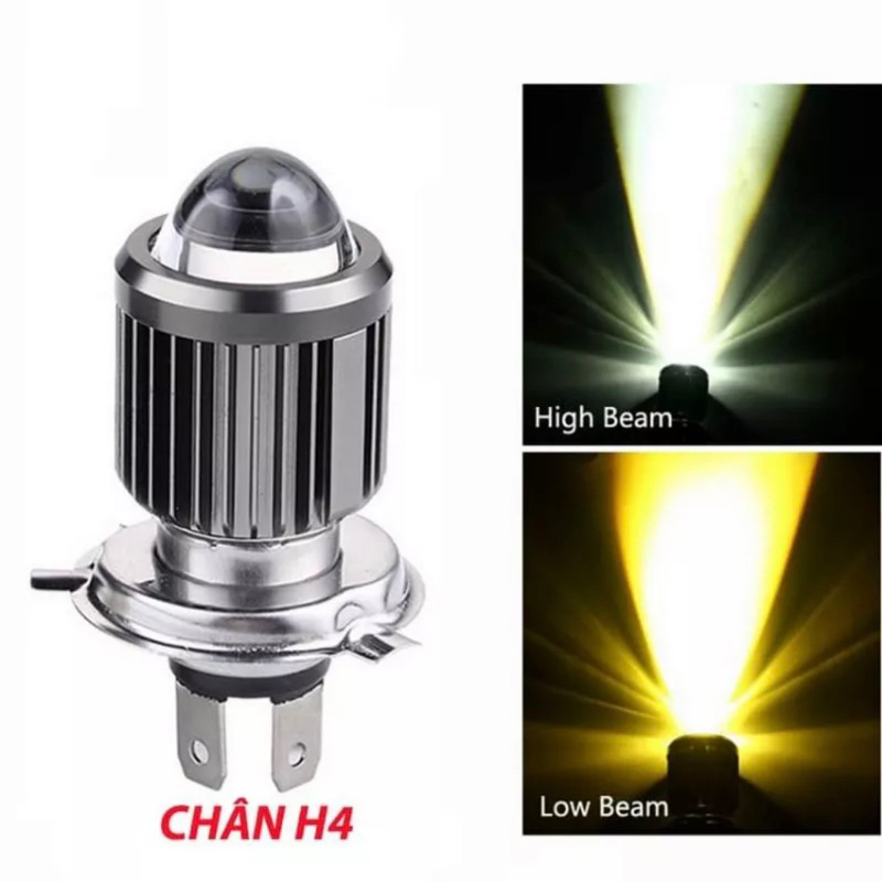 Đèn Pha Bi Cầu Mini Ruby H4 2 Mầu Xe Máy Cos Vàng Pha Trắng M3MINI