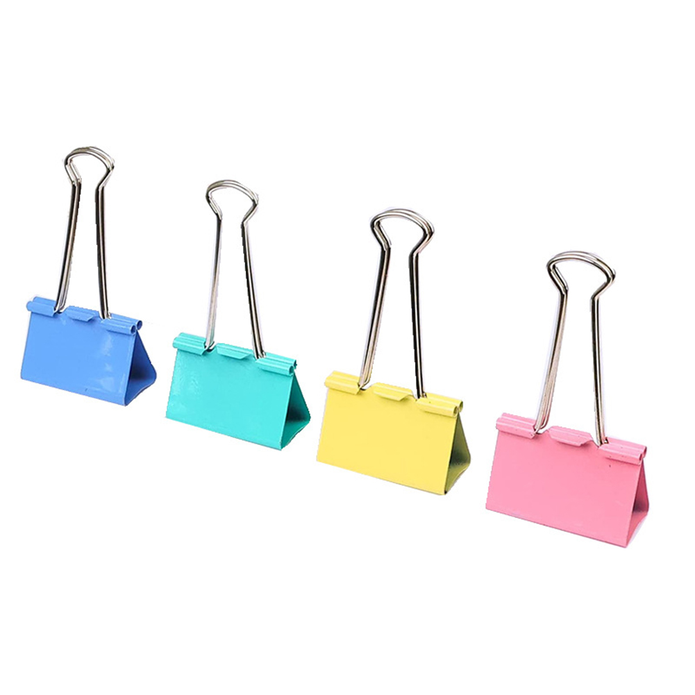 SF 10pcs/lot Binder Clips Metal Fold Back Clips Small Paper Clip Clamp 15/19/25/32mm Office Clip for Home School Office Storage. 