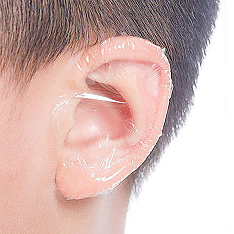 20pcs Plastic Waterproof Ear Protector For Baby Swimming Cover Caps Salon Hairdressing Dye Shield Protection Shower Cap Tool. 