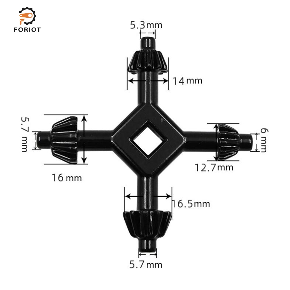 Foriot 1Pcs 4 In 1 Multi-function Universal Chuck Key Drill Drilling Holder Spanner Ratchet Socket Ring Combination Grip Star Wrench