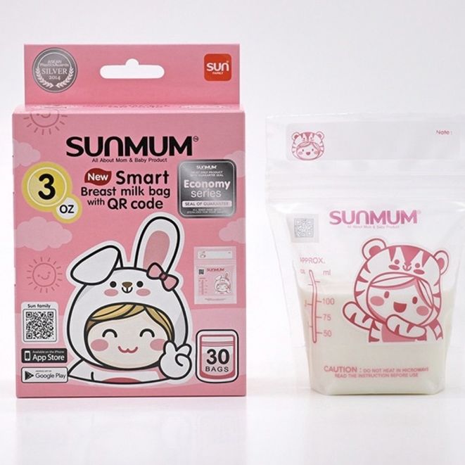 Túi trữ sữa Sunmum Thái Lan 100ml (hộp 30 túi)