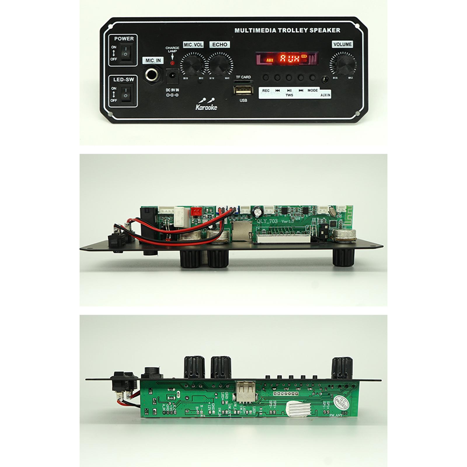 Blesiya Bluetooth MP3 Decode Board Module Digital Display Support TF/USB/AUX/Mic/ Lossless RGB Light Audio Amplifier Board Audio Receiver Module