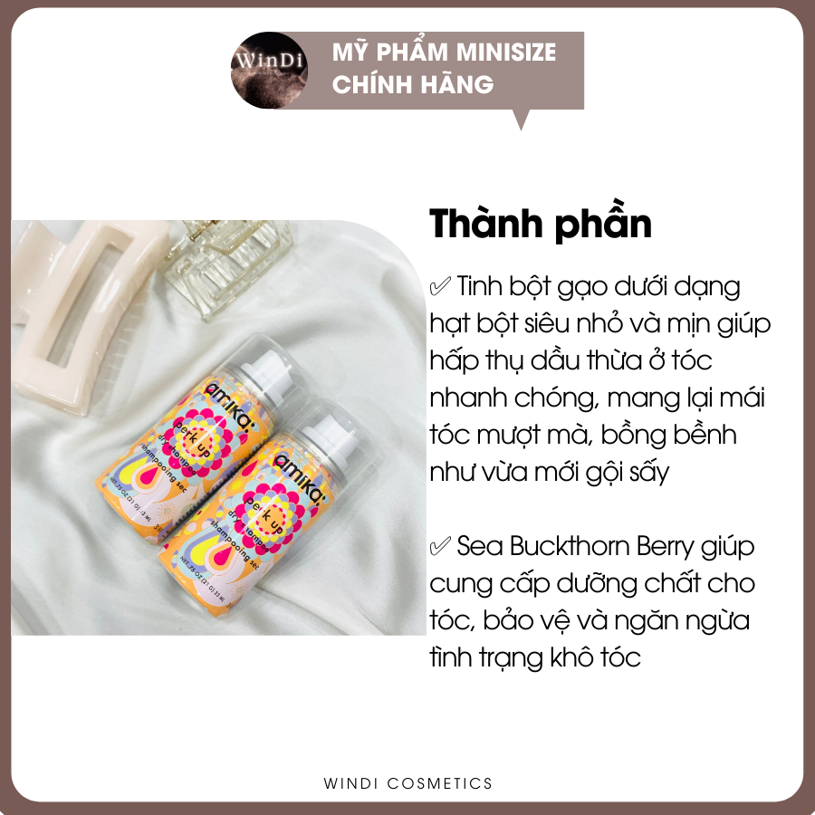 Dầu gội khô Amika Perk Up mini 21g