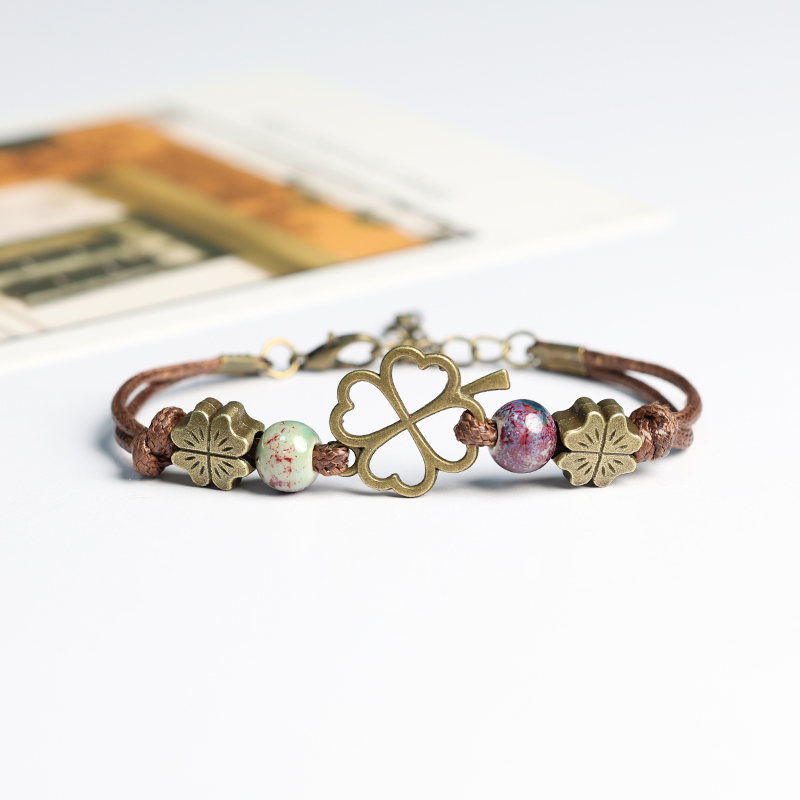 %E3%80%90Cheap%E3%80%91Lucky%20Grass%20Four-leaf%20Clover%20Good%20Luck%20Bracelet%20Woven%20Bracelet%20for%20Boys%20and%20Girls%20Couple's%20Ceramic%20Bracelet%20Student's%20Best%20Friend%20-%20Image%202