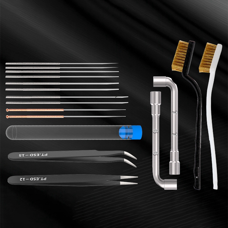 3D Printer Cleaner Tool Copper Wire Brush Toothbrush Nozzle Cleaning Needle 3D Printer Parts Cleaning Tool Wrench Kit
